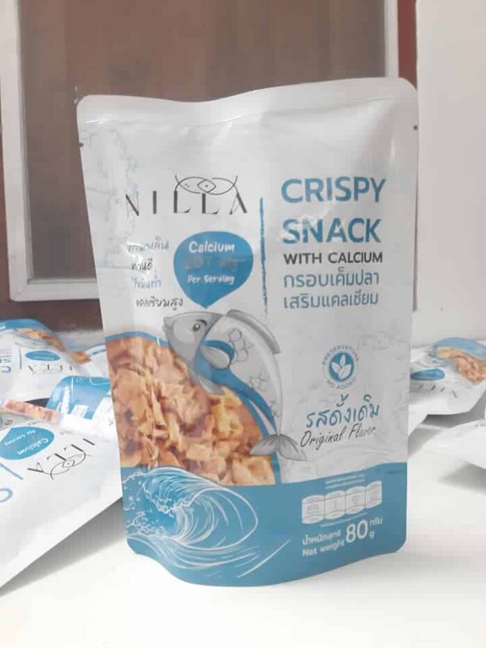 กรอบเค็มปลานิล รส ดั้งเดิม ขนาด 80 กรัม ตรา Nilla (นิลลา)