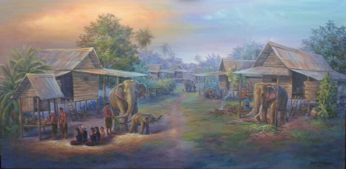 ภาพวาด จากหมู่บ้านช้าง จ.สุรินทร์ ตรา พร อาร์ทช้อป - รูปภาพ 2