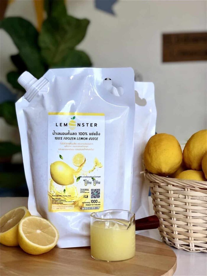 น้ำเลมอนคั้นสด 100% แช่แข็ง (Frozen Lemon Juice) ตรา เลมอนสเตอร์ (Lemonster) - รูปภาพ 2