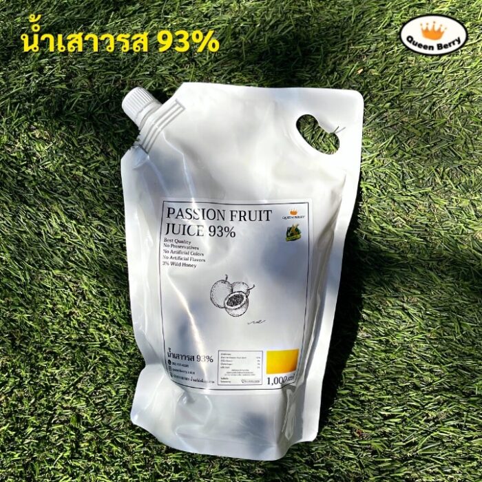 น้ำเสาวรส 93% บรรจุถุง ขนาด 1,000 ml ตรา Queen Berry