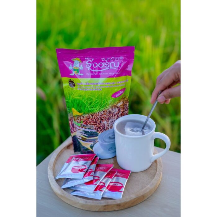 จมูกข้าวกล้องหอมมะลิแดงผสมงาดำจากธรรมชาติ (รสจืด) ขนาด 200 กรัม ตรา รุ่งอรุณ - Image 3