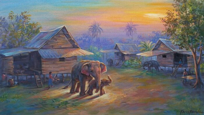 ภาพวาด จากหมู่บ้านช้าง จ.สุรินทร์ ตรา พร อาร์ทช้อป - รูปภาพ 5