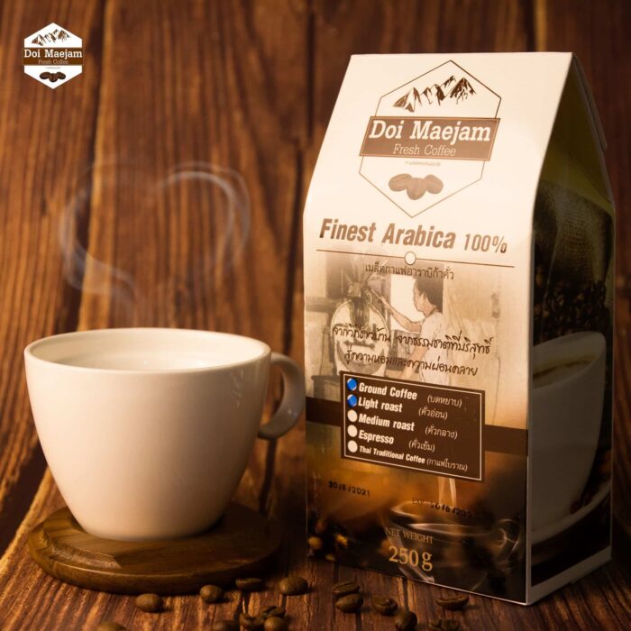 กาแฟอาราบิก้า คั่วอ่อน ขนาด 250 กรัม ตรา ดอยแม่แจ๋ม (Doi Maejam)