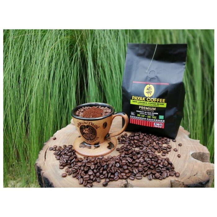กาแฟสด คั่วกลาง (เมล็ดคั่ว) ยี่ห้อพยัคฆ์กาแฟ(Payak Coffee) 100% Arabica Coffee Beans ขนาด 500 กรัม ตรา พยัคฆ์กาแฟ