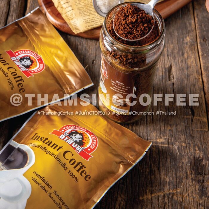 กาแฟสำเร็จรูปชนิดเกล็ด บรรจุขวด ขนาด 120 กรัม ตรา ถ้ำสิงห์