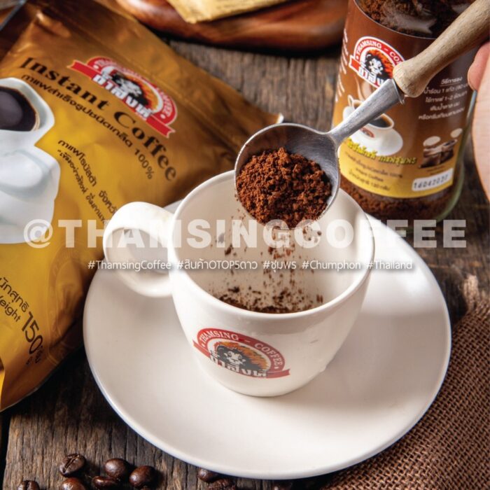 กาแฟสำเร็จรูปชนิดเกล็ด ขนาดแพ็คละ 150 กรัม ยกลัง (บรรจุ 24 แพ็ค) ตรา ถ้ำสิงห์ - รูปภาพ 2