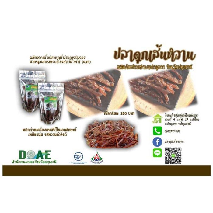 ปลาดุกเส้นหวาน ขนาด 200 กรัม ตรา ผู้ใหญ่อาร์ต - รูปภาพ 3