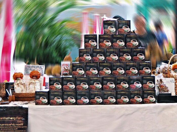 กาแฟเห็ดหลินจือ บรรจุ10ซอง ขนาด15กรัม ตรา วิสาหกิจชุมชนหนามตาทองฟาร์ม - รูปภาพ 5