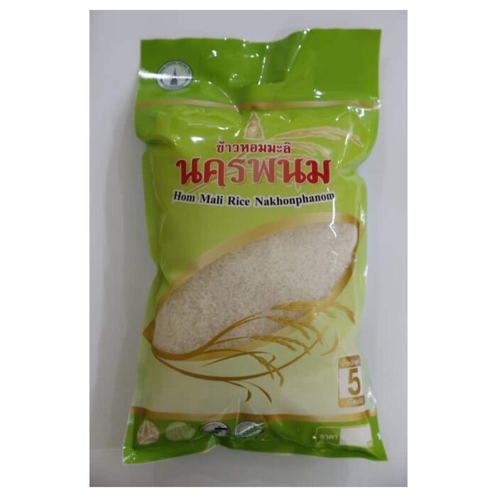 ข้าวสารหอมมะลิ 100 % ตรา นครพนม บรรจุถุง 5 กิโลกรัม
