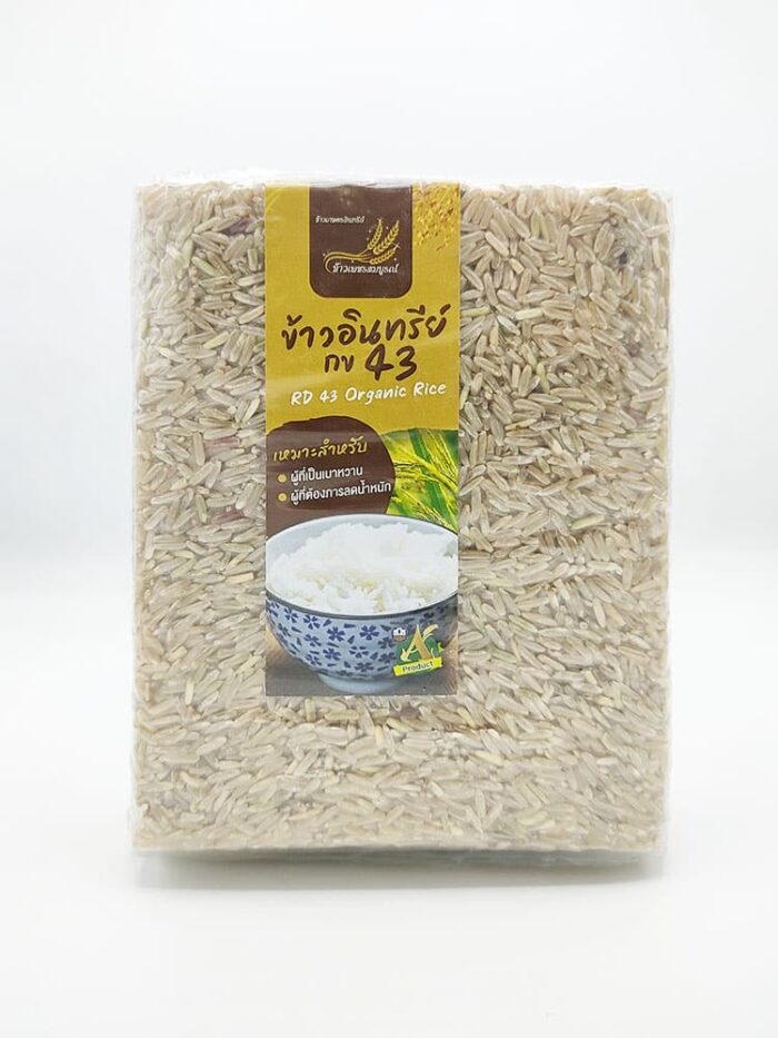 ข้าวอินทรีย์ กข43 ขนาด 1 กิโลกรัม ตรา ข้าวเพชรสมบูรณ์