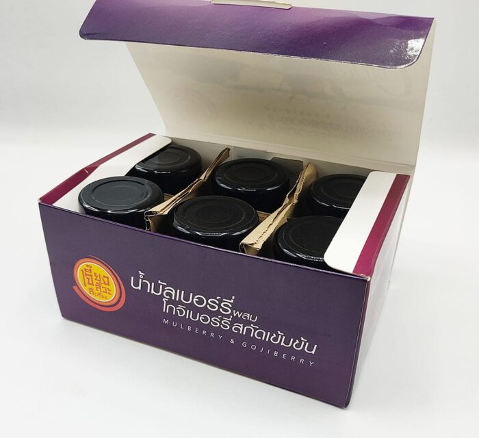 น้ำมัลเบอร์รี่ ผสมโกจิเบอร์รี่ สกัดเข้มข้น ขนาด 75 cc x 6 ขวด ตรา เจี๊ยงลั๊วะสะเกี้ยง - Image 4