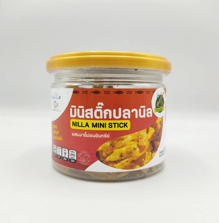 มินิสติ๊กปลานิล ผสม งาขี้ม้อนอินทรีย์ ขนาด 70 กรัม ตรา Nilla (นิลลา)