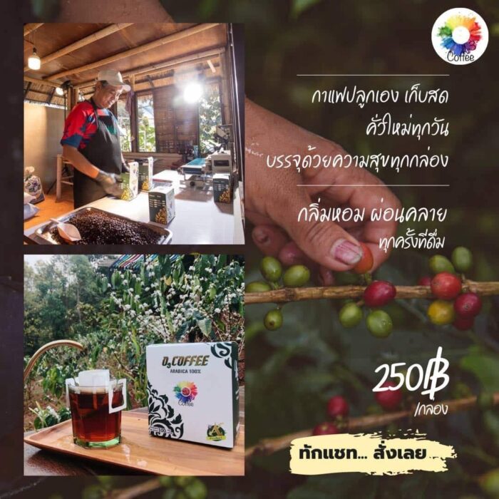 กาแฟดริป แบบ กล่อง ขนาดรวม 100 กรัม (บรรจุ 10 ซอง) ตรา O3 Coffee