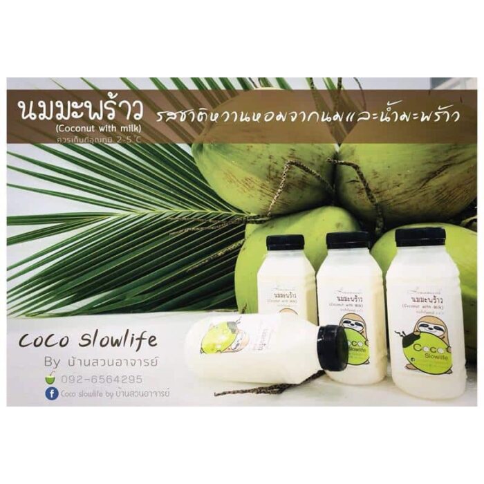 น้ำมะพร้าวนมสด บรรจุ 250 g. ตรา Coco Slowlife