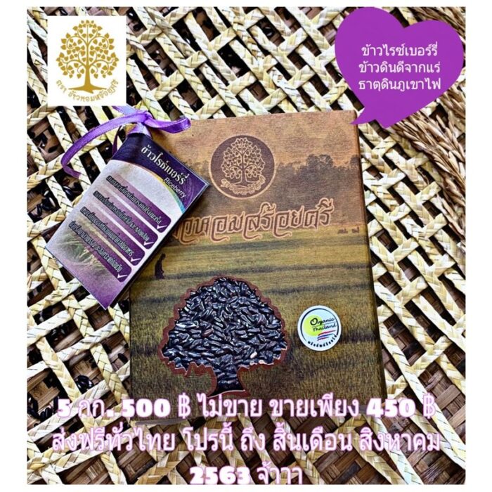 ข้าวไรซ์เบอร์รี่ ข้าวสร้อยศรี ข้าวดีของพะเยา ตรา ข้าวหอมสร้อยศรี